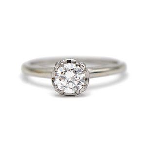 18k White Gold Diamond Solitaire Engagement Ring